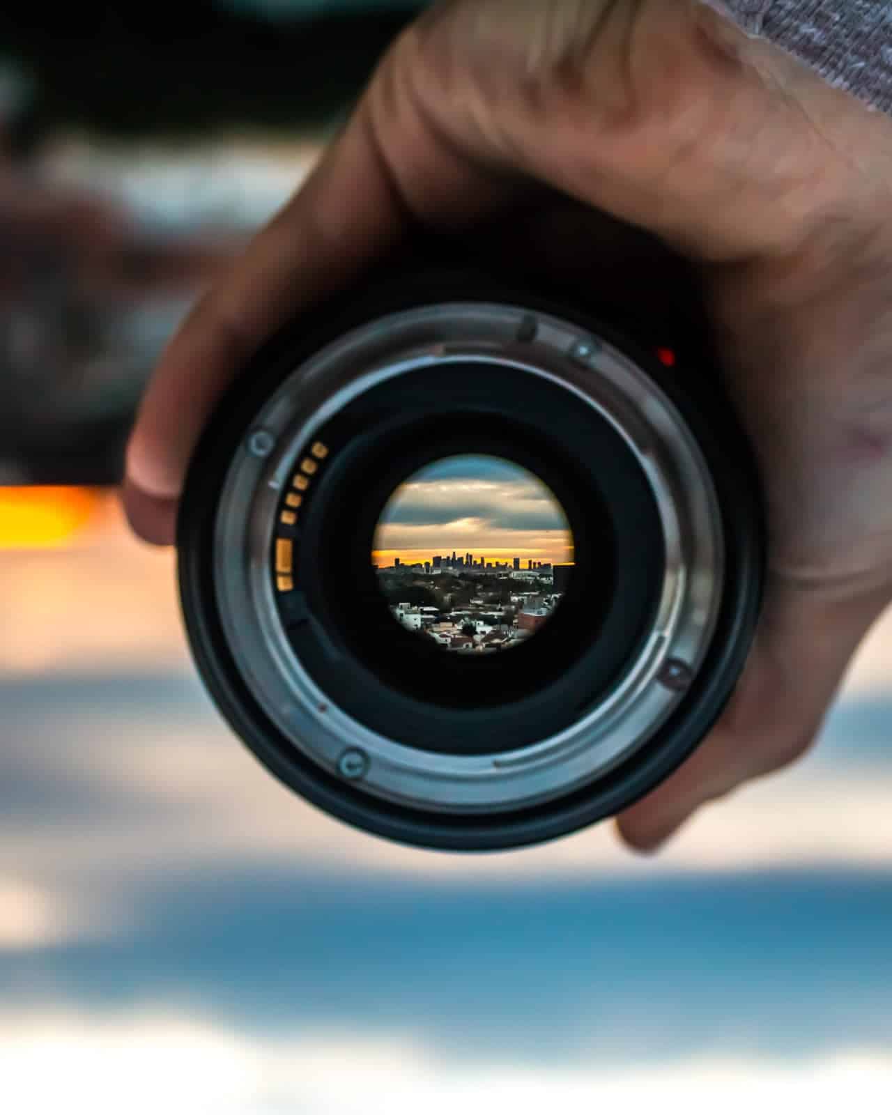 view through a lens