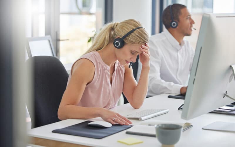 Traumatized call centre employee